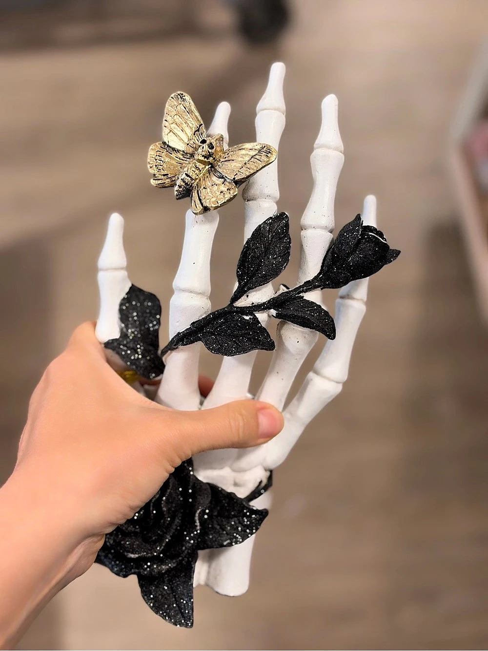 Skeleton Hand Floral Costume Accessory